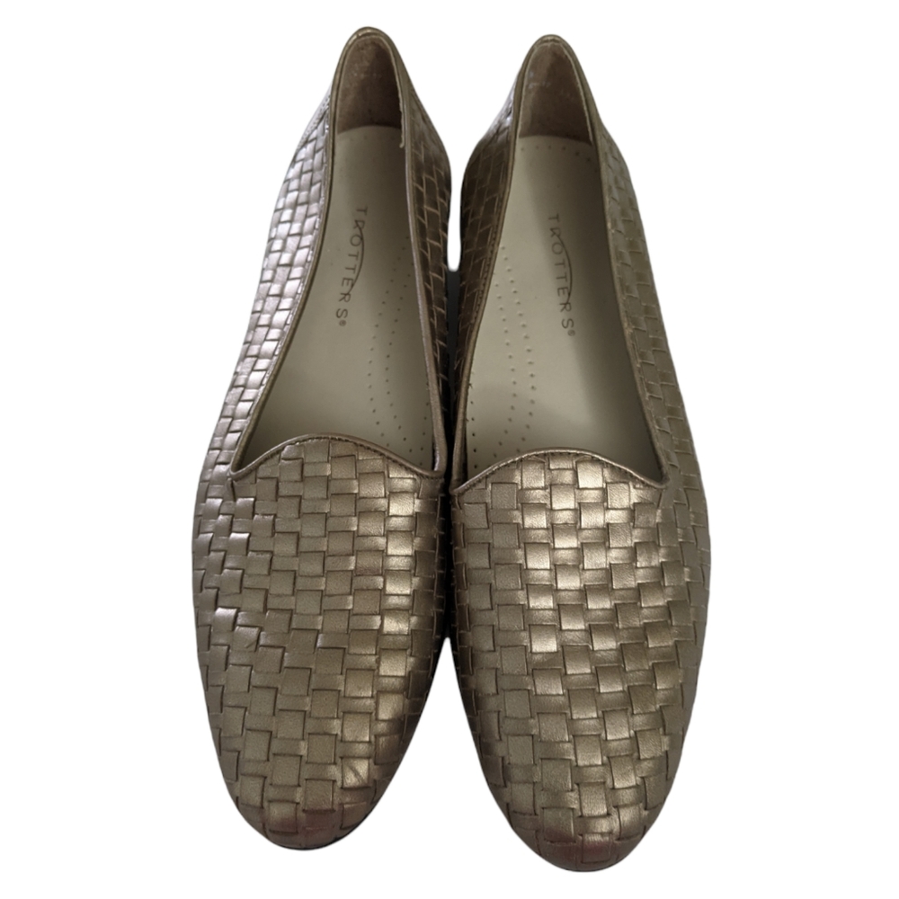 Trotters Liz Women's Loafers Metallic Gold Size 9N Leather Upper